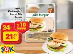 GEDİK/KESKİNOĞLU/BANVİT TAVUK BURGER 300G